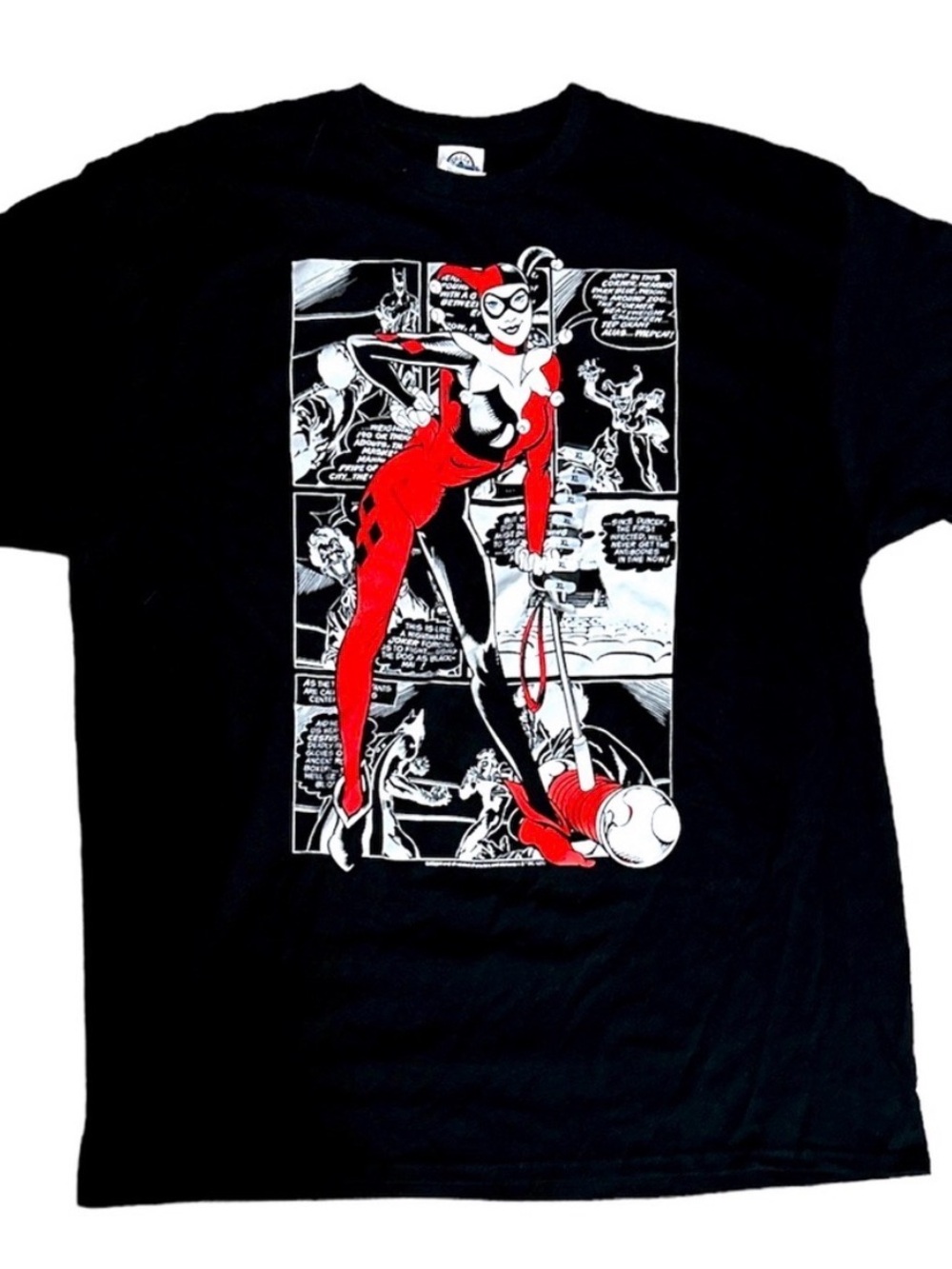 HARLEY QUINN XL WOMENS BLACK GRAPHIC TEE SHORT SLEEVES NWOT